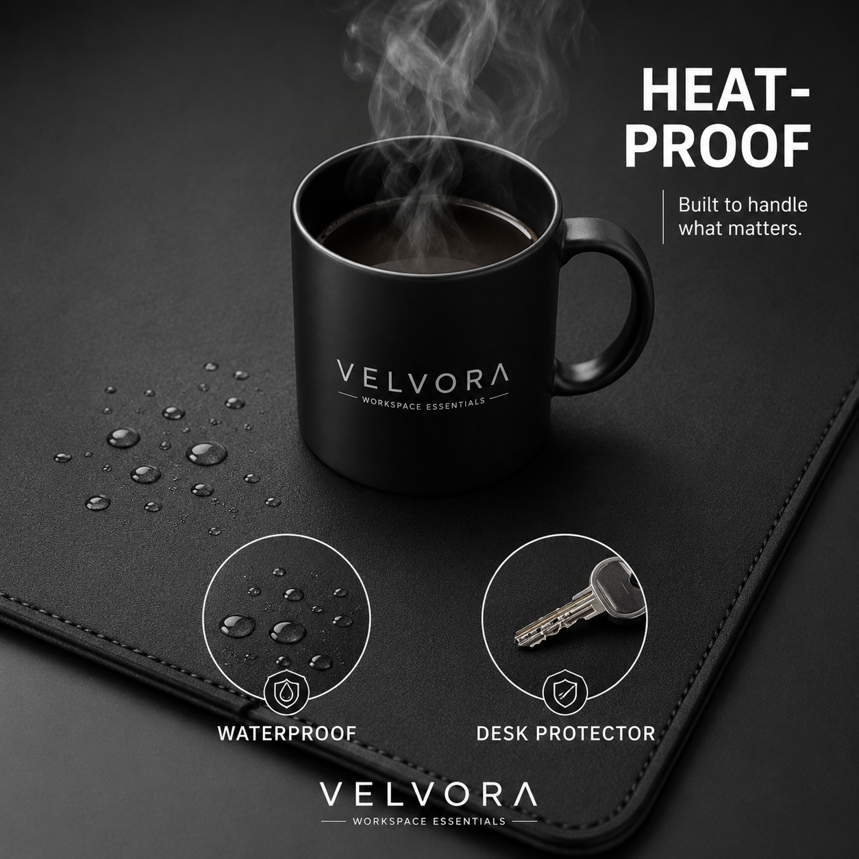 Velvora Signature Desk Mat™ | Premium PU Leather Desk Mat