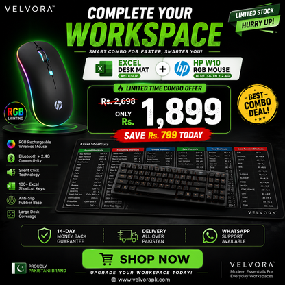 Combo Offer RGB Mouse + Excel Desk Mat