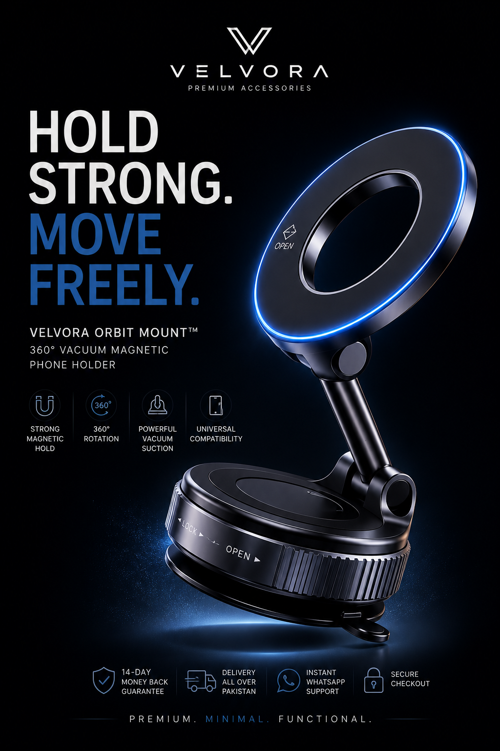 Velvora 360° Vacuum Magnetic Phone Holder