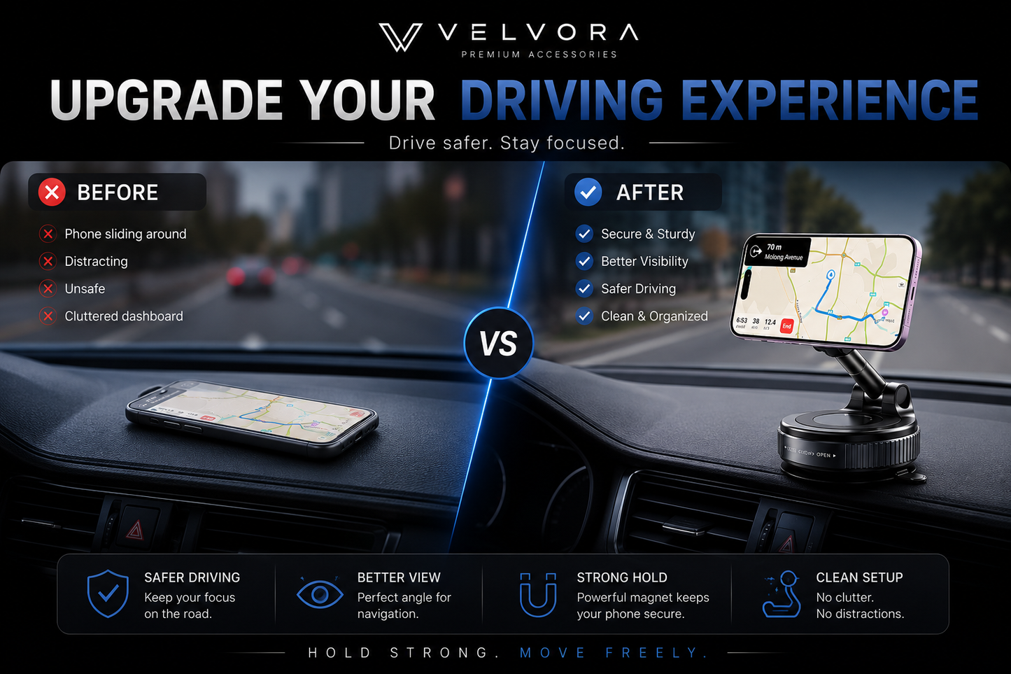 Velvora 360° Vacuum Magnetic Phone Holder