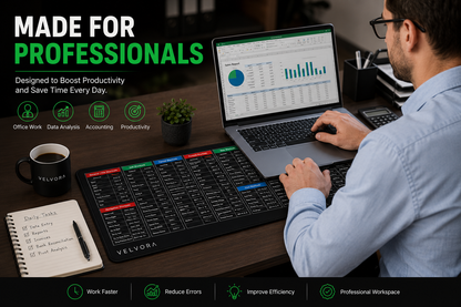 Anti Slip Desk Mat With Excel, Auto cad & Photoshop Shortcut keys