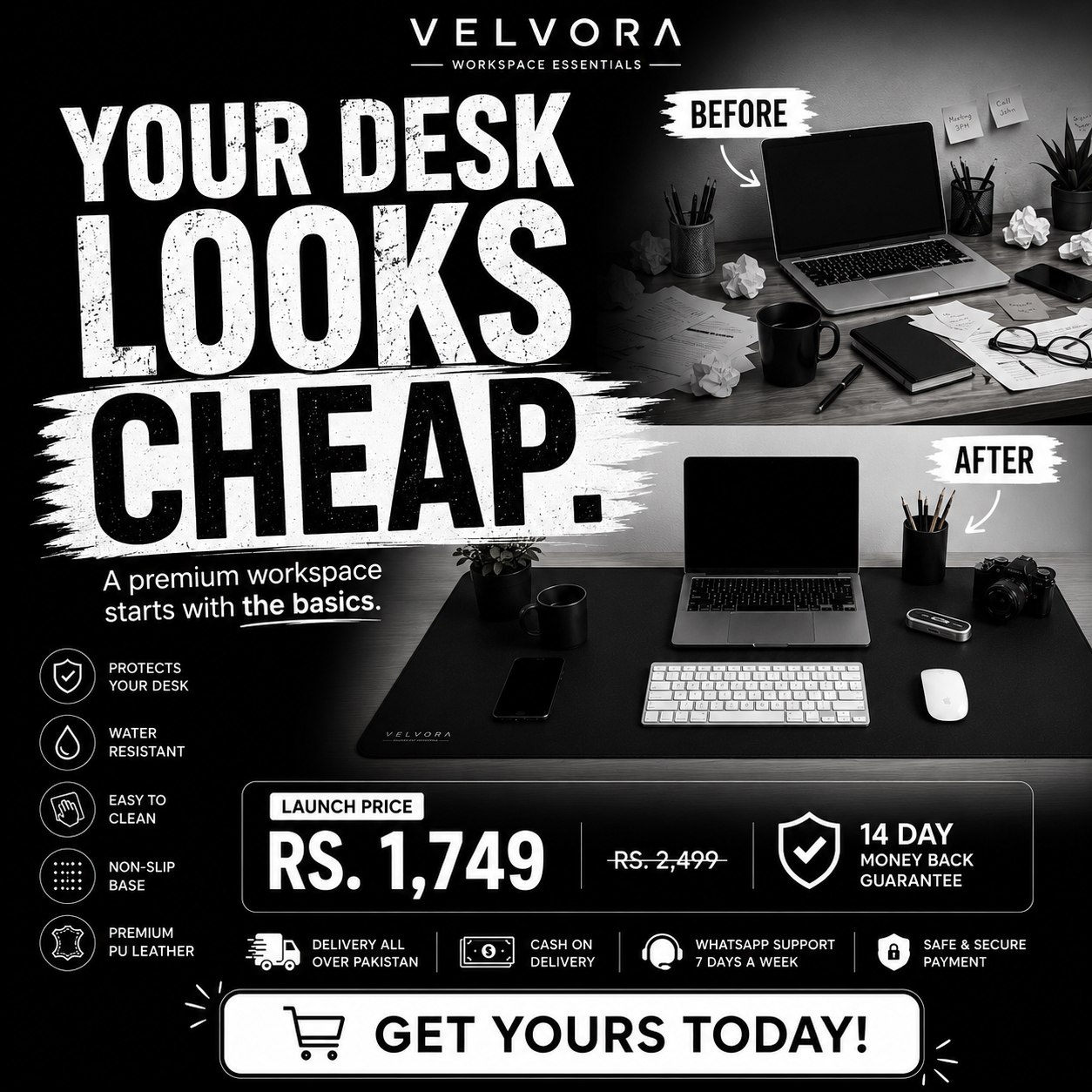 Velvora Signature Desk Mat Anti-Slip