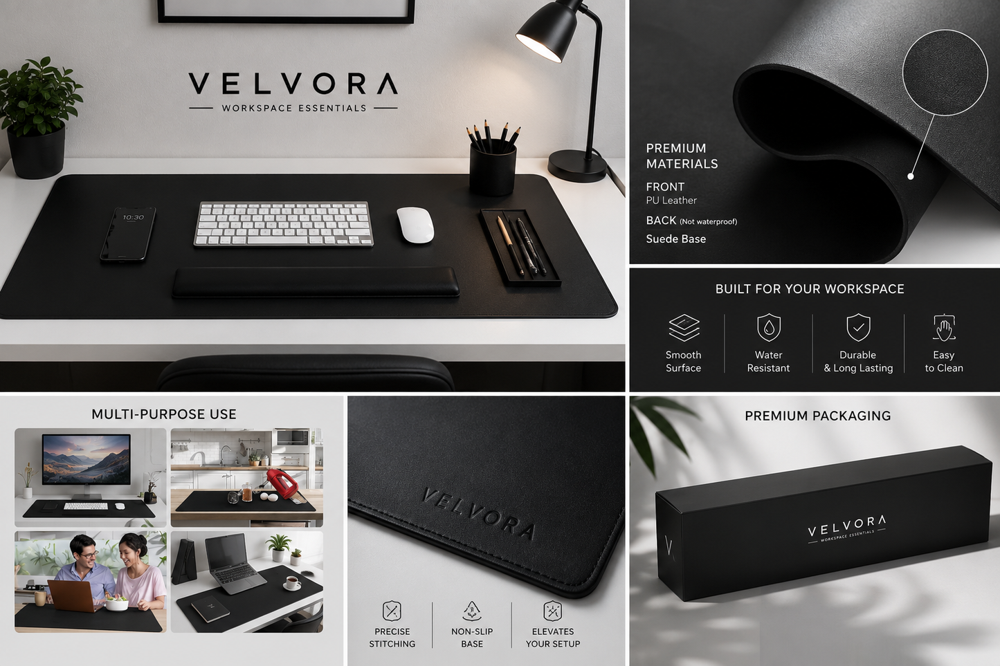Velvora Signature Desk Mat™ | Premium PU Leather Desk Mat